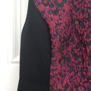 Dkny Dresses - Dkny Jacquard Fit & Flare Dress Red Black Midi Dkny Dresses - Dkny Jacquard Fit & Flare Dress Red Black Midi
